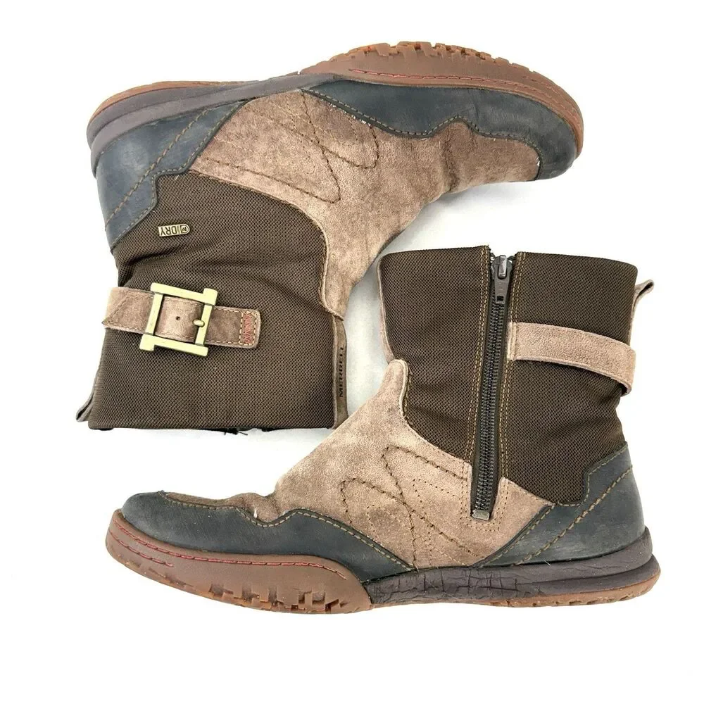 MERRELL New Albany Sky Women’s 8 Waterproof Zip Short Boot Expresso Brown